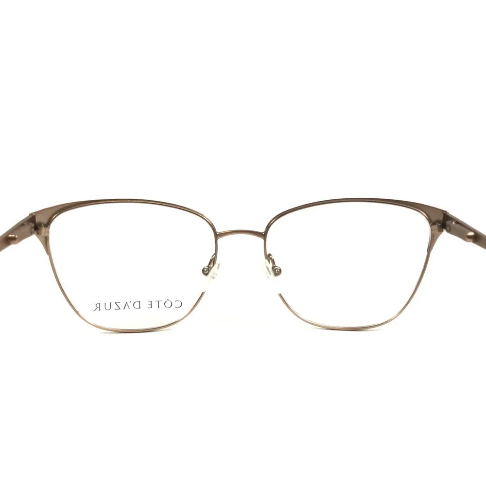 Cote D'Azur Eyeglasses Frames CDA-398 C3 Black Matte Rose Gold Cat Eye 52-16-138